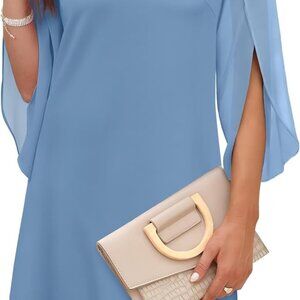 Womens Cocktail Dress Flutter Sleeve Wedding Guest Dress Elegant Formal